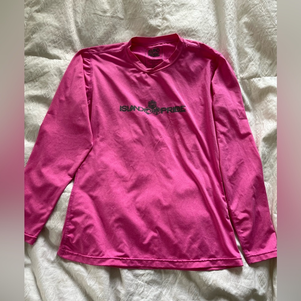 Pink Long Sleeve Island pride Shirt